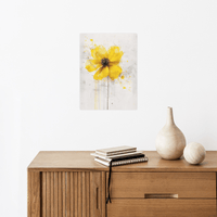 Yellow flower on beige ll - ArtDeco Canvas