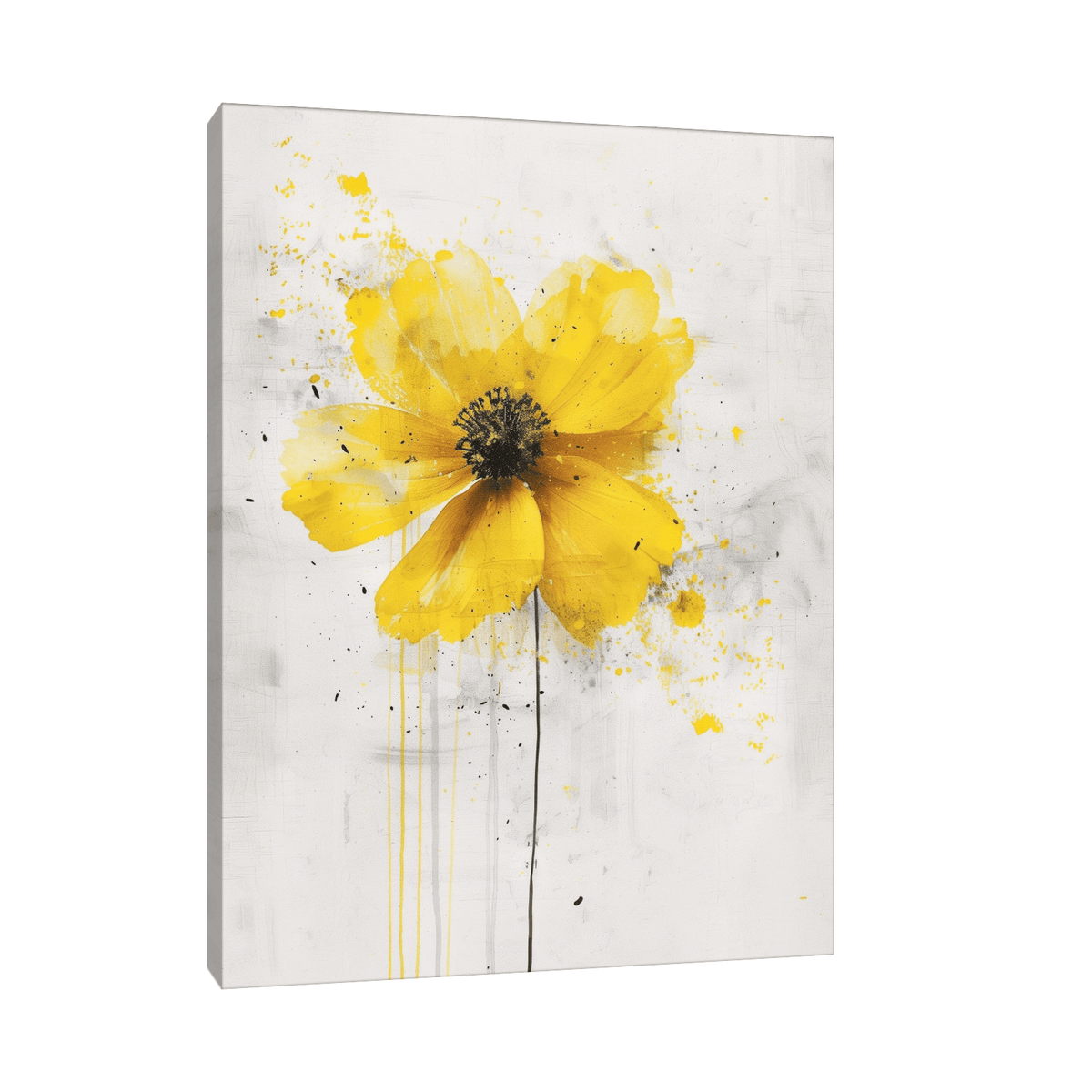 Yellow flower on beige ll - ArtDeco Canvas