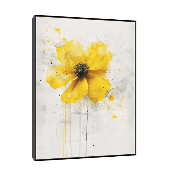 Yellow flower on beige ll - ArtDeco Canvas