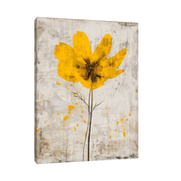 Yellow flower on beige lll - ArtDeco Canvas