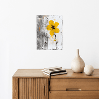 Yellow flower on grunge background - ArtDeco Canvas