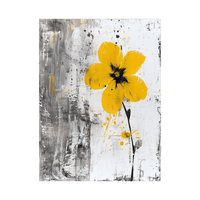 Yellow flower on grunge background - ArtDeco Canvas