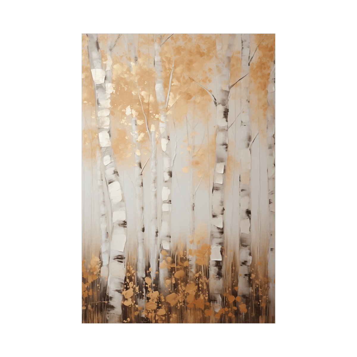 Young birch forest in China - ArtDeco Canvas