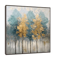 Young forest golden reflection at autumn - ArtDeco Canvas