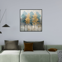 Young forest golden reflection at autumn - ArtDeco Canvas