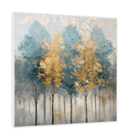 Young forest golden reflection at autumn - ArtDeco Canvas