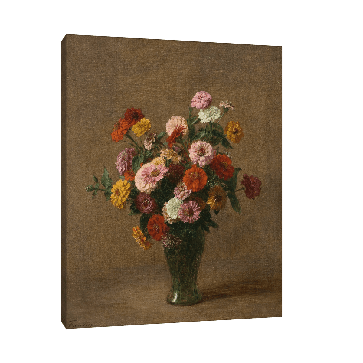 Zinnias, Henri Fantin-Latour - ArtDeco Canvas