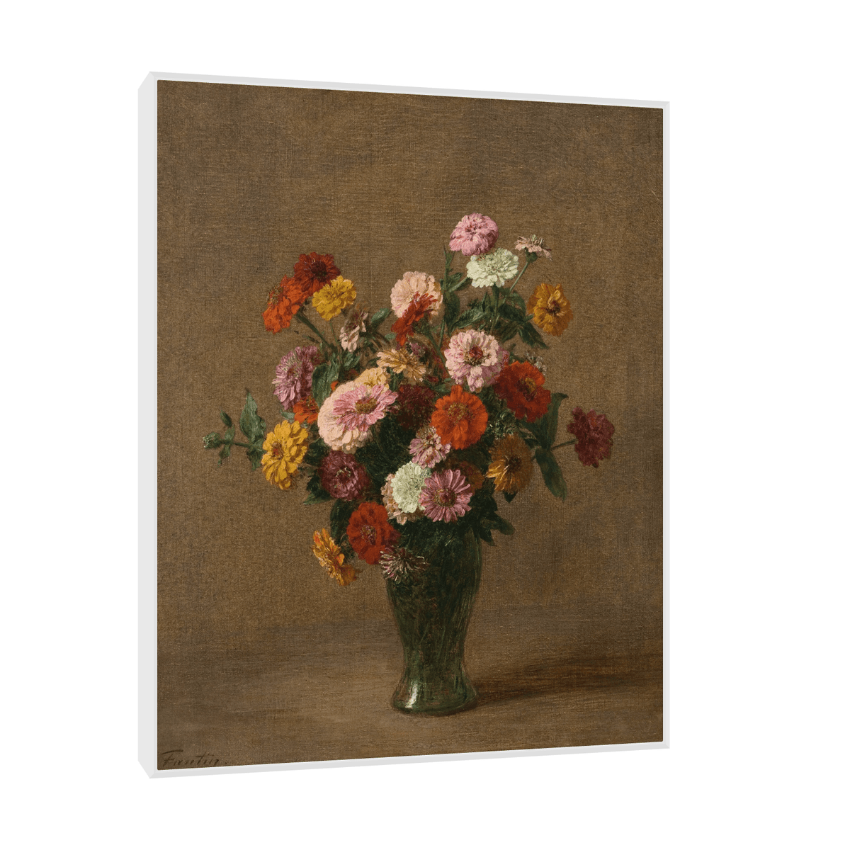 Zinnias, Henri Fantin-Latour - ArtDeco Canvas