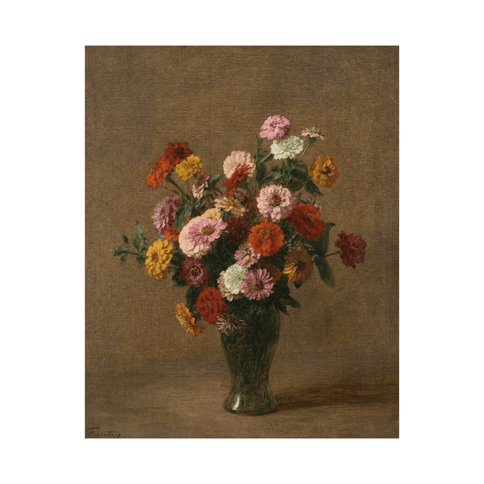 Zinnias, Henri Fantin-Latour - ArtDeco Canvas